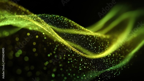 abstract green background with particles