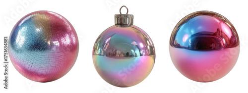 Colorful Decorative Ornaments Set on Transparent Background