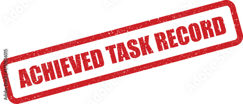 Distressed achieved task record rubber stamp illustration, slanted for vintage effect resources