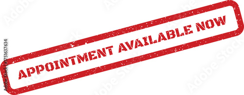 Distressed appointment available now stamp vector, business schedule promotion, healthcare reminder notice