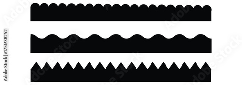 Scalloped edge borders and dividers. Simple scalloped border