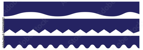 Scalloped edge borders and dividers. Simple scalloped border