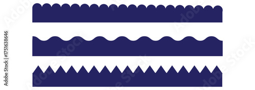 Scalloped edge borders and dividers. Simple scalloped border