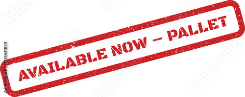 Distressed red available now pallet stamp design for immediate use and promotions