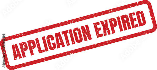 Grunge application expired stamp with speckled effect angled view illustration artwork