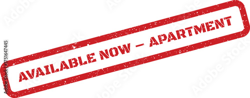 Grunge styled apartment availability sign, distressed effect seal, realistic graphic