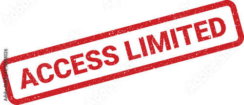 Isolated access limited rubber stamp impression with grunge effect for print projects