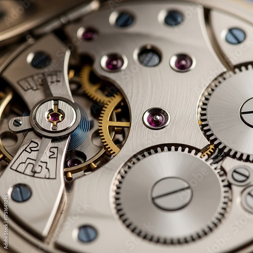 Wallpaper Mural Intricate Mechanical Watch Movement with Gears and Rubies. Torontodigital.ca