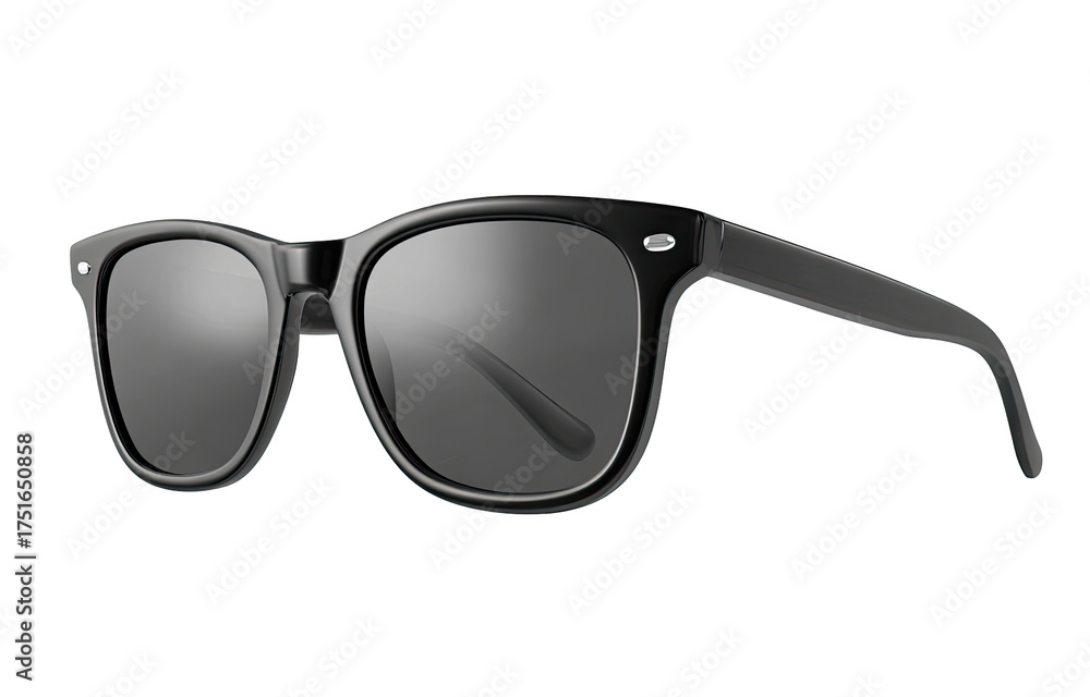 Fototapeta premium Black square sunglasses, angled view