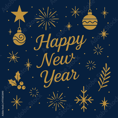 Golden New Year Sparkle Design