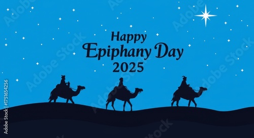 Celebrate epiphany day 2025 with the three wise men under a starry sky
