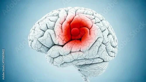 Brain hemorrhage and blood clot in brain medical concept showing neurological damage, internal bleeding, stroke risk, and emergency healthcare awareness with anatomy visualization, AI created