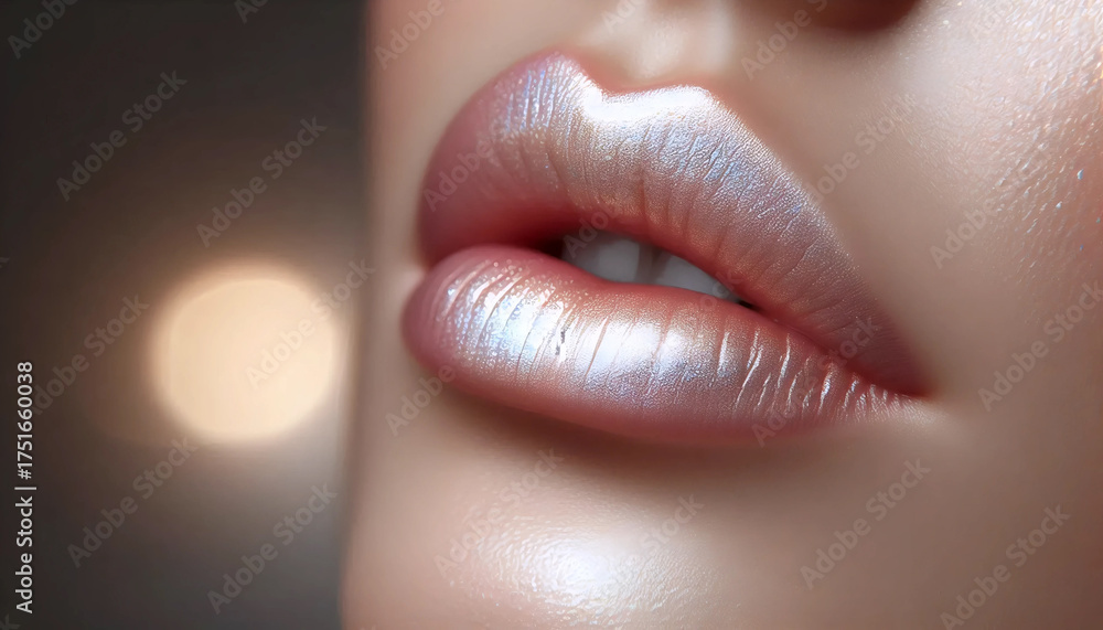 Fototapeta premium A lip highlight effect, Ai generated image
