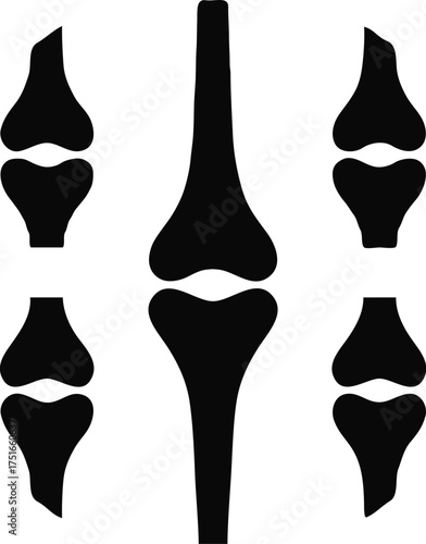 Clean black and white vector illustration of nee icons like 1.eps