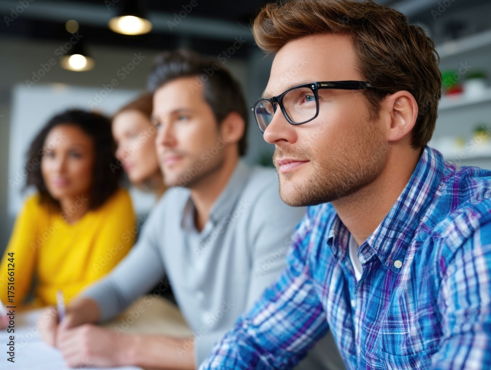 Obraz premium Business team focused on project