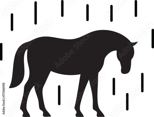 Stock photos of a horse silhouette on a white or wooden background are often tagged as animal, mammal, illustration, vector, pony, stallion, mare, or farm