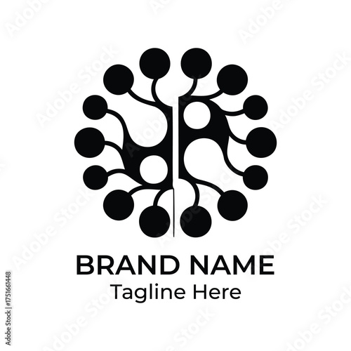 Modern Abstract Logo with Circular Branching Design and Brand Name for Company Identity and Tagline