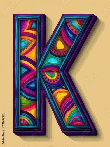 Colorful K Letter Art