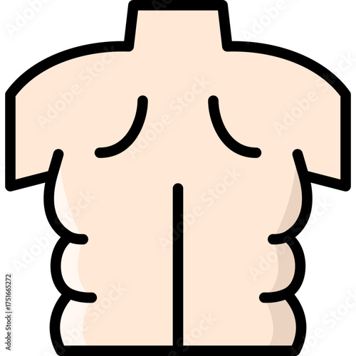 side fat icon illustration design with filled outline
