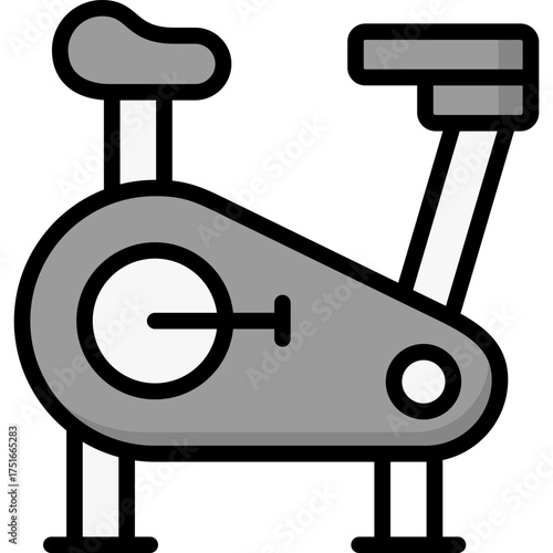 stationary bike icon illustration design with filled outline