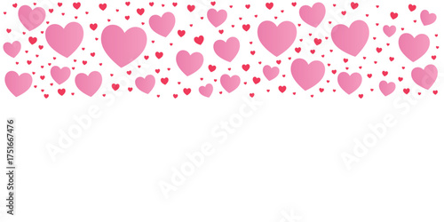 Pink Heart frame border design for Valentine's day, mother's day and friendship day