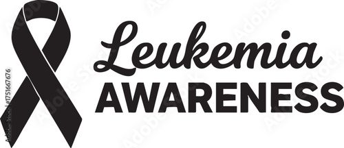 Leukemia awareness ribbon design, cancer support and awareness symbol