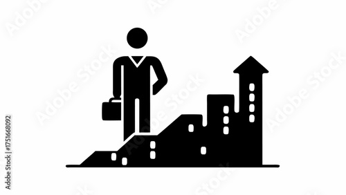 Confident entrepreneur surveying the city skyline, ready for success and business opportunities ahead