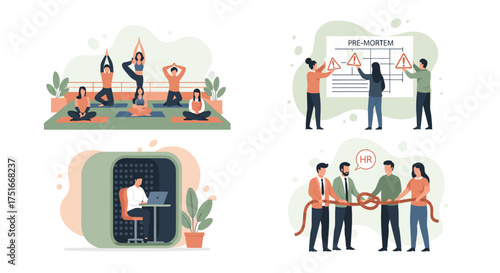 Creative Business and Wellness Illustrations for Modern Projects