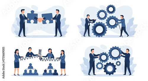 Business Professionals Collaborating and Working Together on Projects