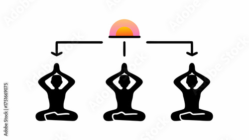 Find Your Inner Peace with Calming Yoga Poses and Beautiful Sunset, Meditation for Stress Relief, Serenity, Mindfulness, Zen Lifestyle, Spiritual Journey