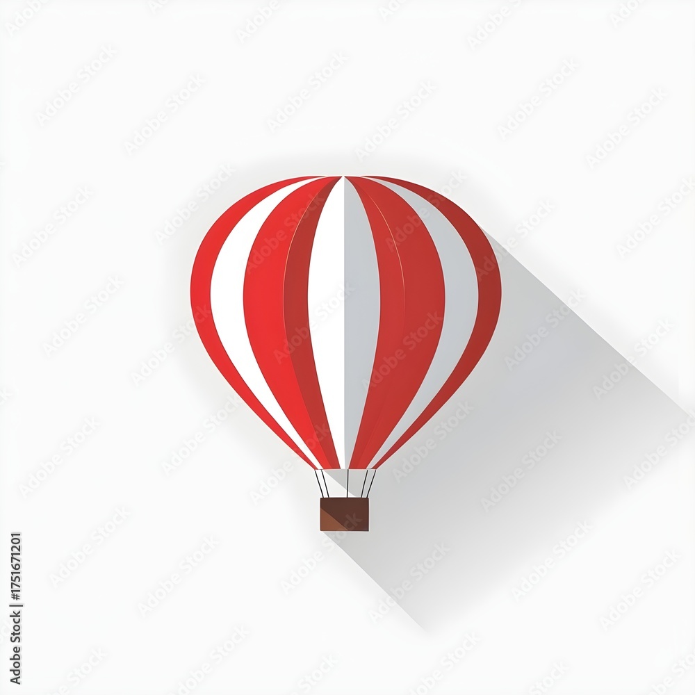 Naklejka premium Flat Style Balloon Ride – Air Travel Adventure Vector Art