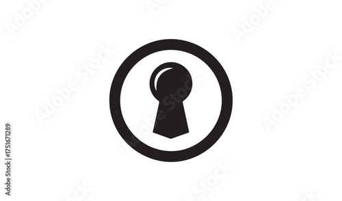 Black silhouette of an oval keyhole on a white background
