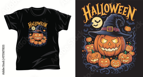 Halloween graphic vector T shirt design print.