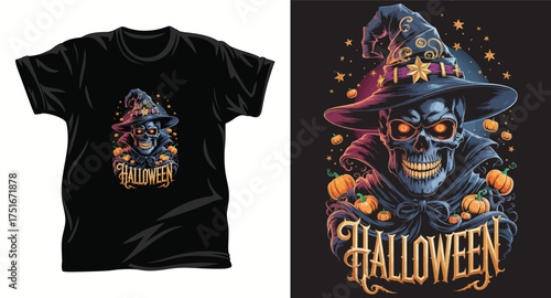 Halloween graphic vector T shirt design print.