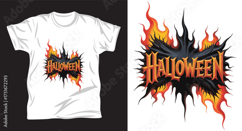 Halloween graphic vector T shirt design print.