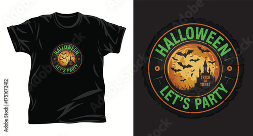 Halloween graphic vector T shirt design print.