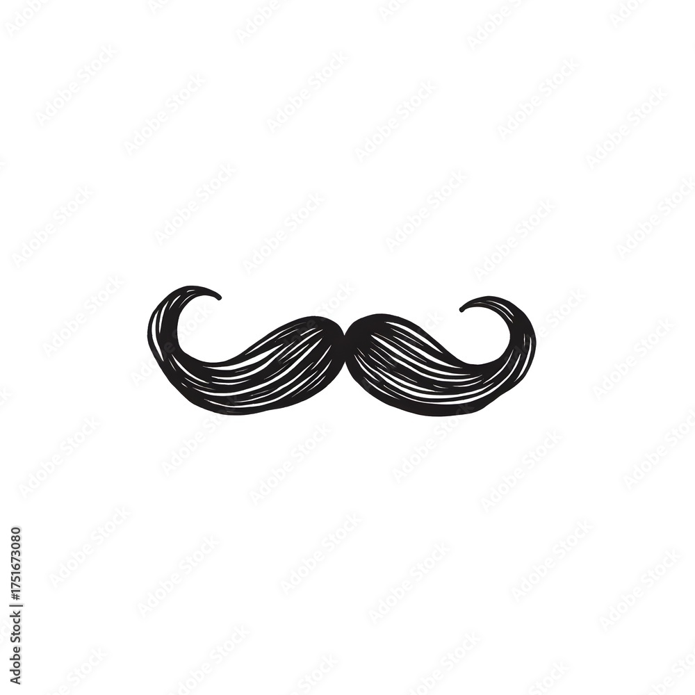 Naklejka premium Barber Shop Mustache Doodle Vector