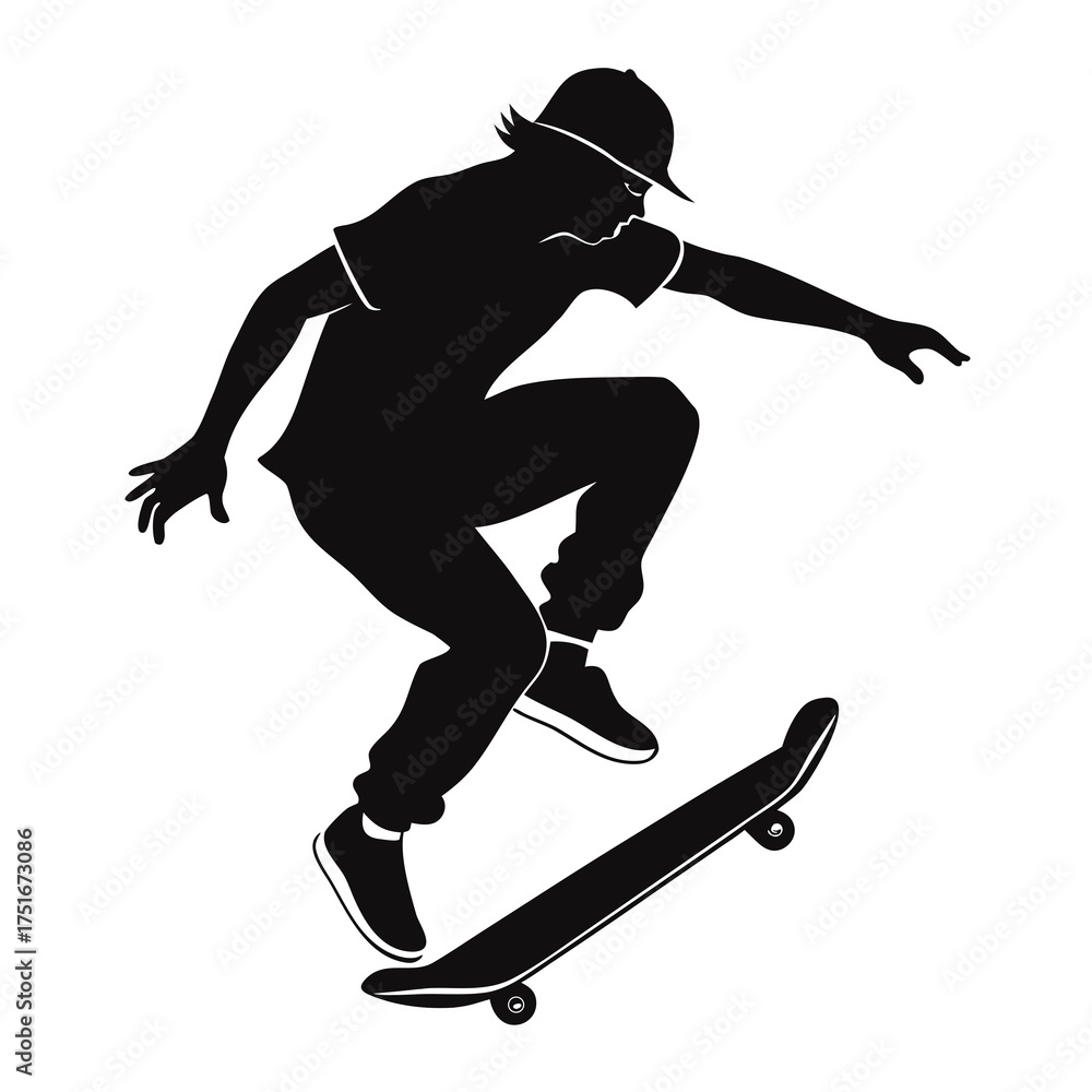 Obraz premium silhouette of snowboarder jumping