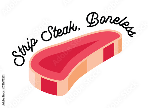 Boneless Strip Steak Cut Raw Meat Food Ingredient.