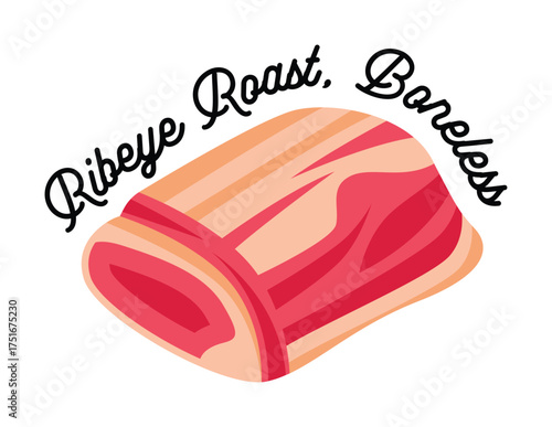 Boneless Ribeye Roast Cut of Meat.