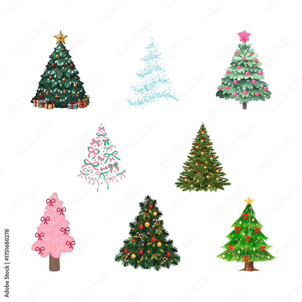 Obraz premium set of christmas trees