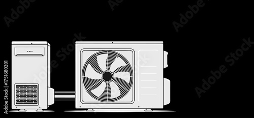 Vector Illustration of Air Conditioner Unit