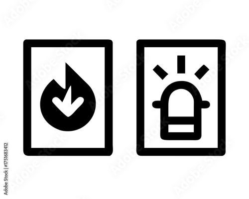 Fire hazard and police siren for emergency