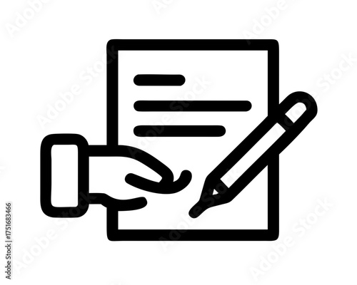 Hand signing a document with a pen