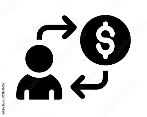 Money transfer icon depicting financial exchange