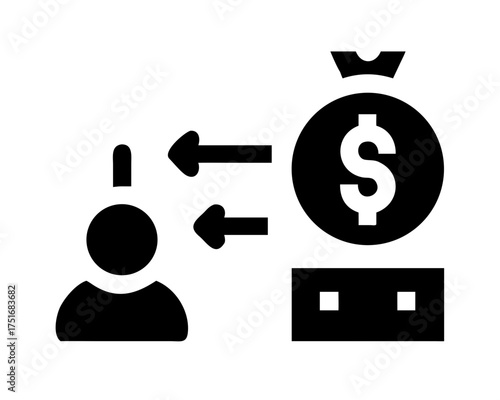 Salary payment icon representing income exchange