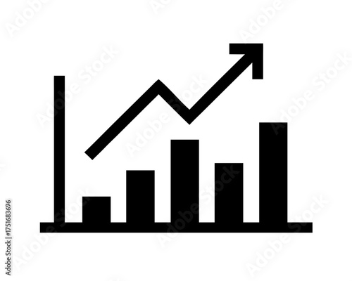 Simple growth chart with upward trend