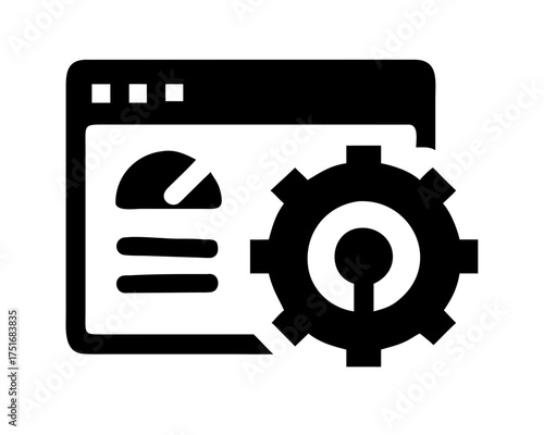 Website settings panel with gear for customization