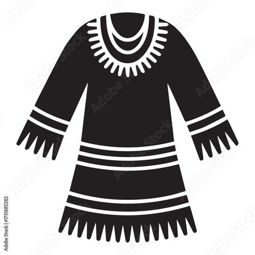 Black and White Illustration of an Inuit Parka clothing