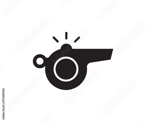 Vector sports whistle with sound waves